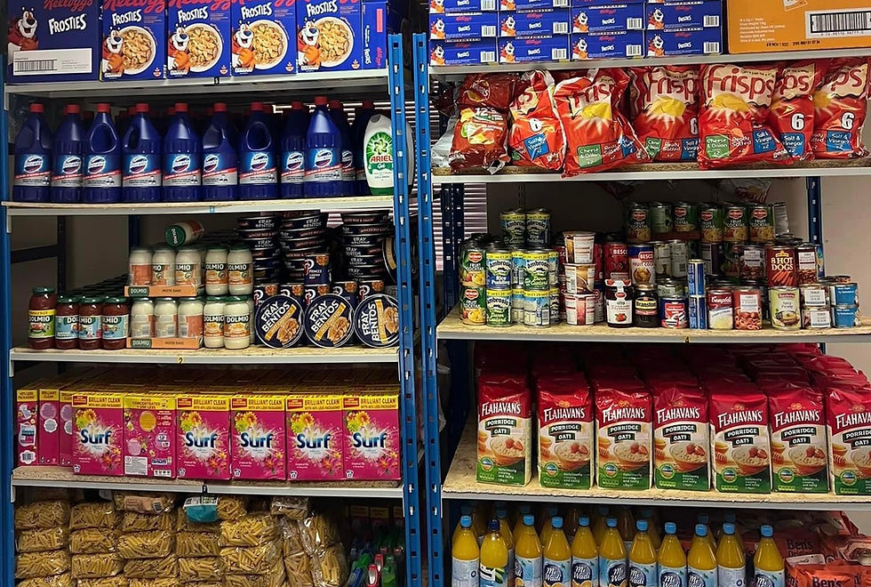 Food items at the Mid and East Antrim Affordable Food Club.