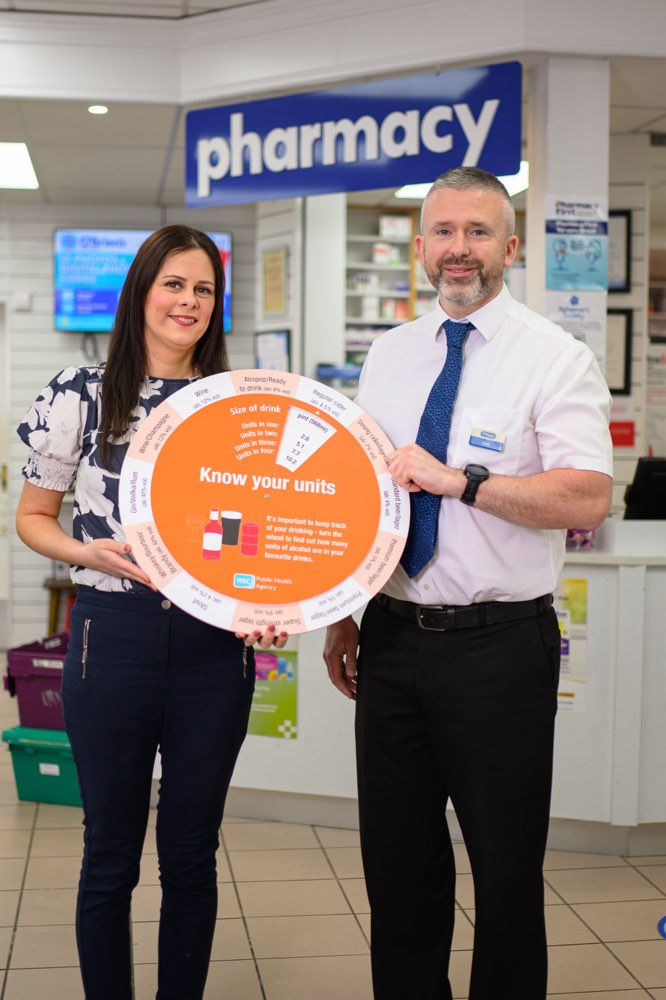 Stephanie Hanlon, Regional Lead for Drugs and Alcohol at the Public Health Agency, and community pharmacist Niall O’Brien
