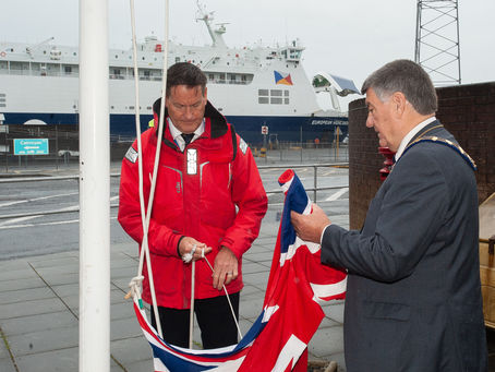 Red Ensign raised in Mid & East Antrim for Merchant Navy Day