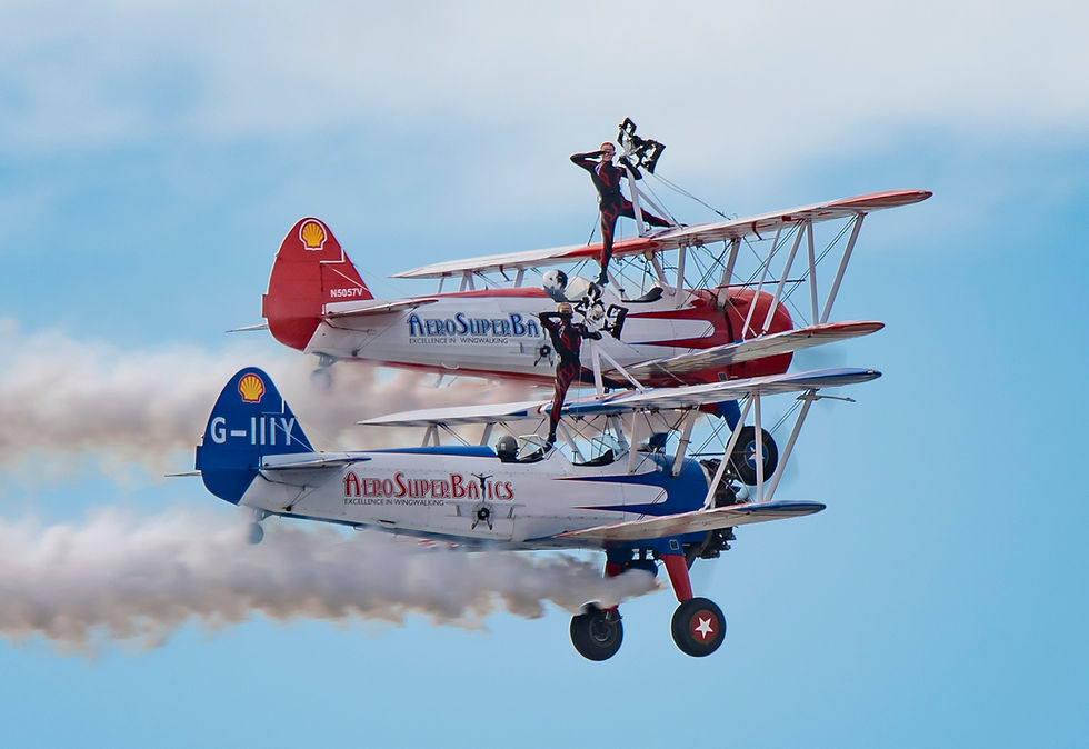 Aeroplanes in sky