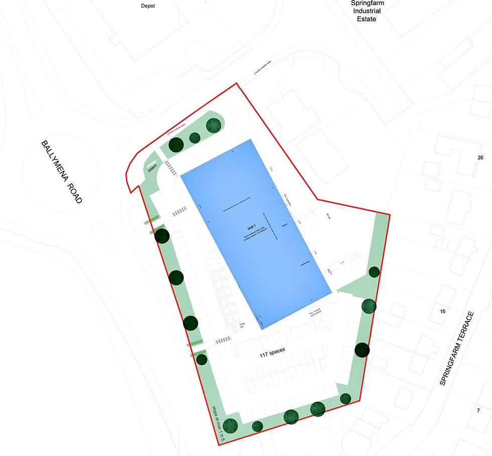 Proposed site plan under consultation for new Home Bargains store in Antrim