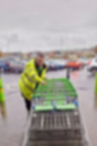 Trolley Porter Tony Burns hard at work at Asda Antrim