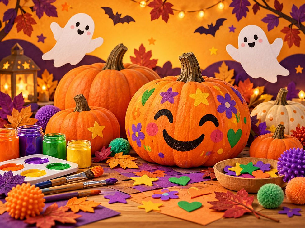 Pumpkins craft session scene