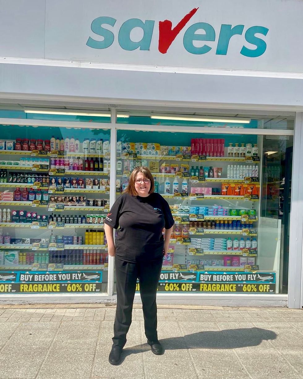 Àine Owens standing outside Savers shop in Cookstown