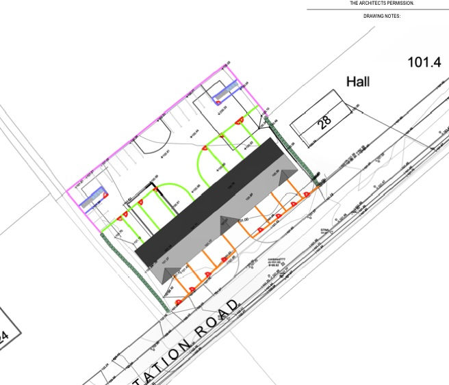 Site layout plan for proposed development in village of Dunloy.