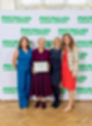 Volunteer Coordinator Sharon with volunteers, Helen and Clodagh and Macmillan Cancer Support’s Chief Executive Gemma Peters at the awards ceremony 