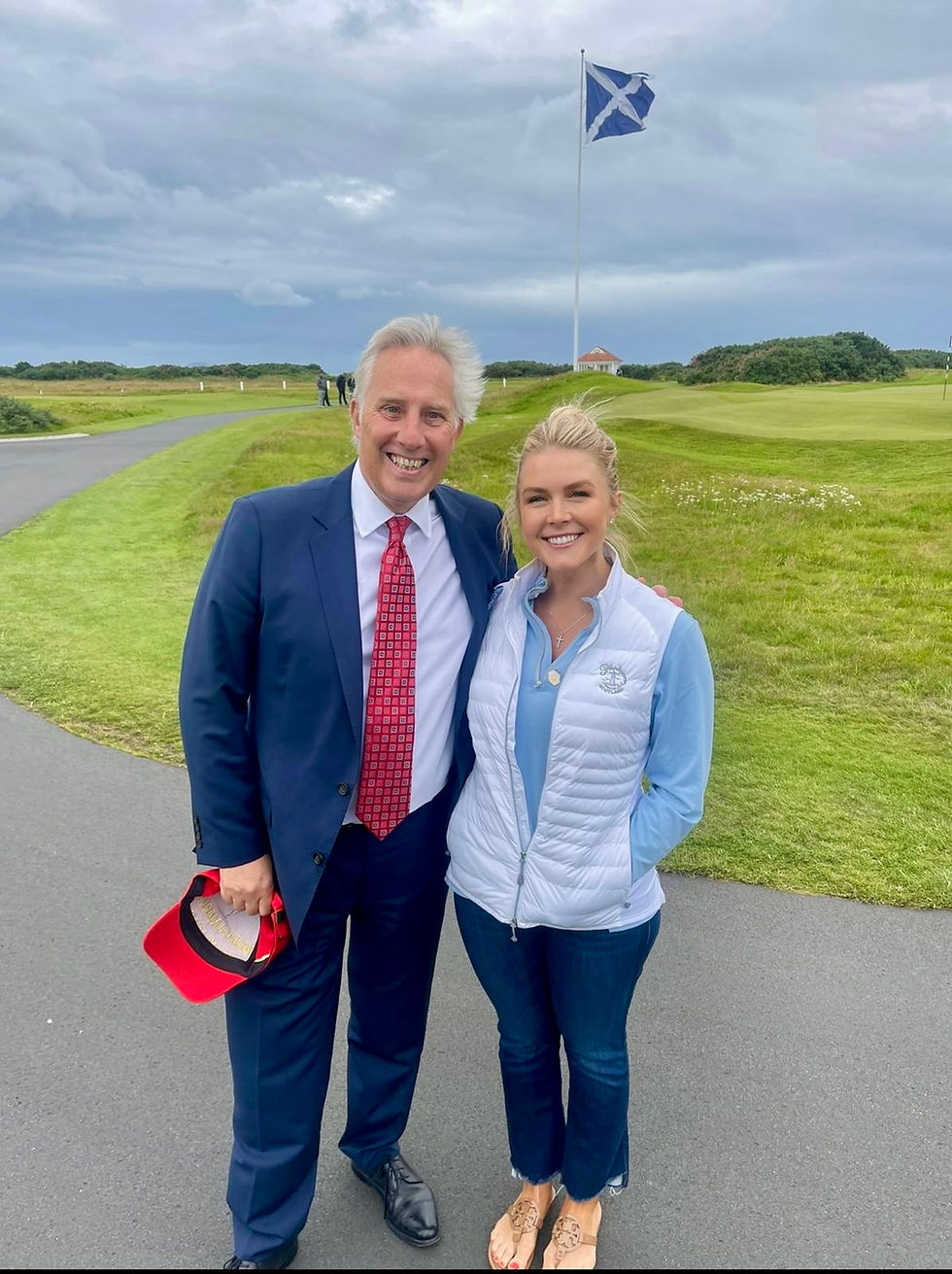 Mr Paisley pictured with President Trump’s Press Secretary, Karoline Leavitt