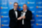 Pictured right is Mark Cribbin, Account Director, Aramark Ireland, receiving Excellence in Standards Award from Kevin Paterson, Head of Retail (NI) The Maxol Group.