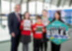 Rail Cool Rules! Translink has joined forces with Rail Safe Friendly, an accredited UK-wide programme, to spread the vital message of rail safety in Northern Ireland. Pictured at the partnership launch are (L-R) Abigail, Luke and Izabel from Oakwood Integrated Primary School with Chris Conway, Translink Group Chief Executive and Kathryn Ogdin, Director of Operations, Rail Safe Friendly.