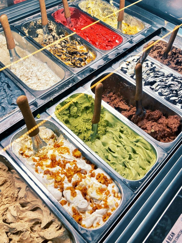 Ice creams display counter