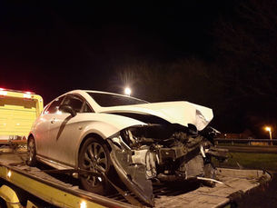 Driver failed to stop for police before crashing into lamppost in Antrim