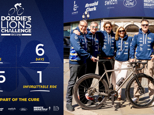 Doddie’5 Lions Challenge rolls into Ballymena as 555-mile charity cycle begins