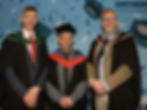 College staff, Mark Walker and Adam O’Boyle pictured with student Ciaran Woods who graduated with OCN NI Level 5 Award in Green Technologies, at Northern Regional College’s Higher Education Graduation.