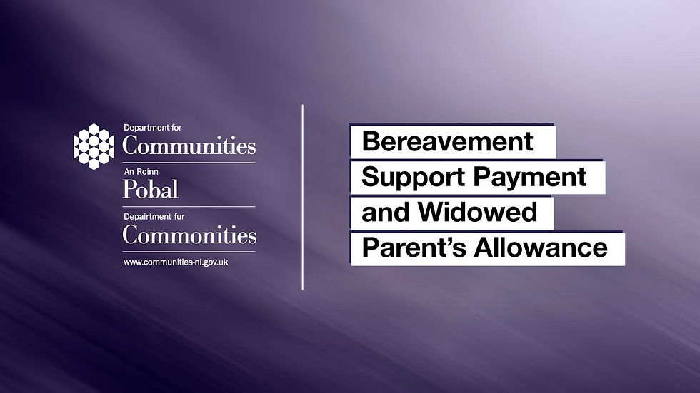 NI Direct Beteavement Support and Widowed Parent’s Allowance graphic