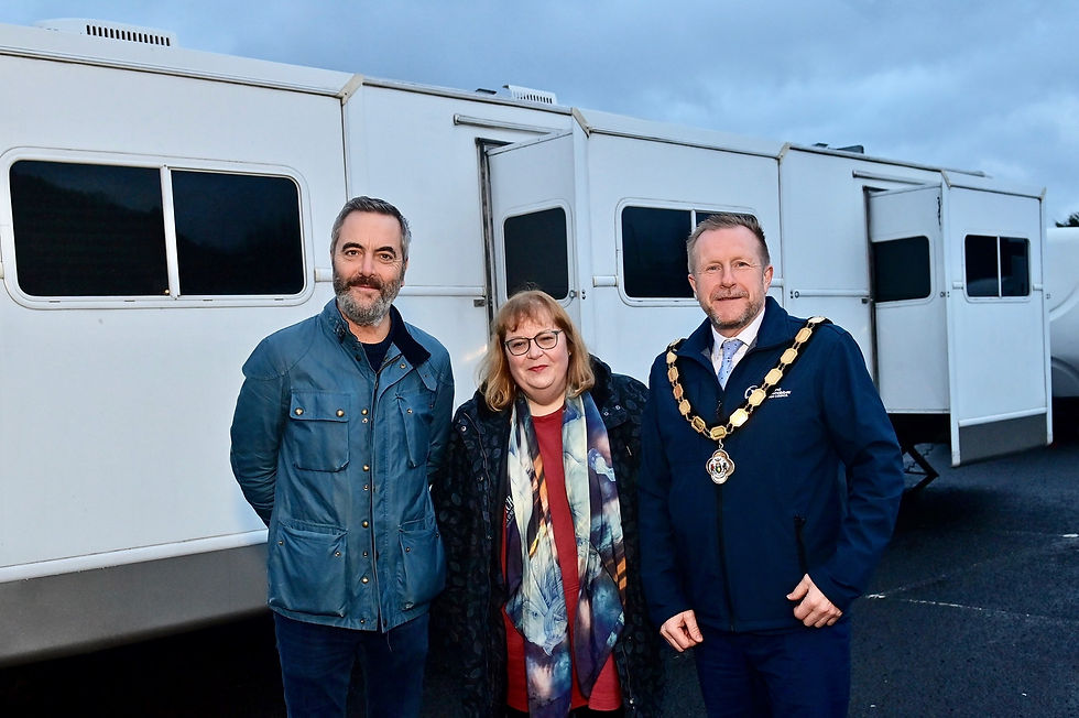 The Mayor of Antrim and Newtownabbey Alderman Stephen Ross, pictured with James Nesbitt.
