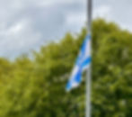 The Israeli flag erected at a car park on Knockan Road in Broughshane