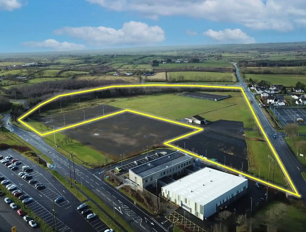 Aerial view of Ballee Playing Fields, Ballymena