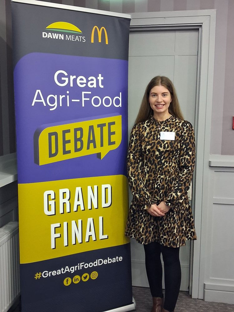 BSc (Hons) Food Business Management student Jessica Cuthbertson was awarded Best Speaker in Quarter Final of the Great Agri- Food Debate.