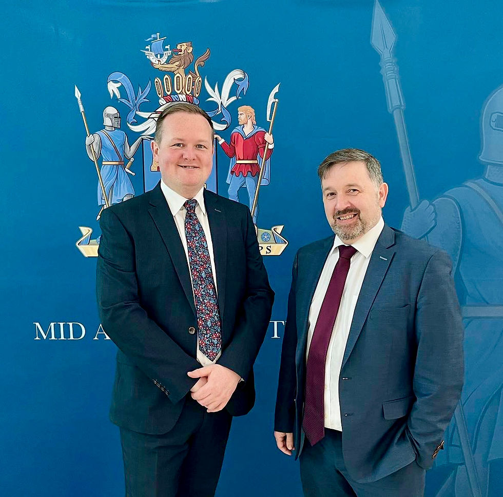 Newly elected UUP Ballymena Councillor Colin Crawford pictured with North Antrim MLA Robin Swann