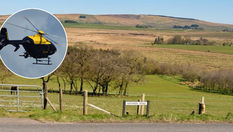 Helicopter search and police response after three men reported to flee animal trailer in rural Ballymena