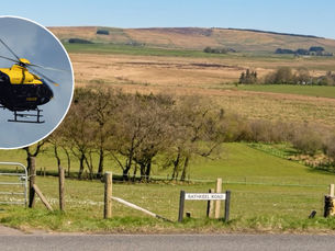 Helicopter search and police response after three men reported to flee animal trailer in rural Ballymena