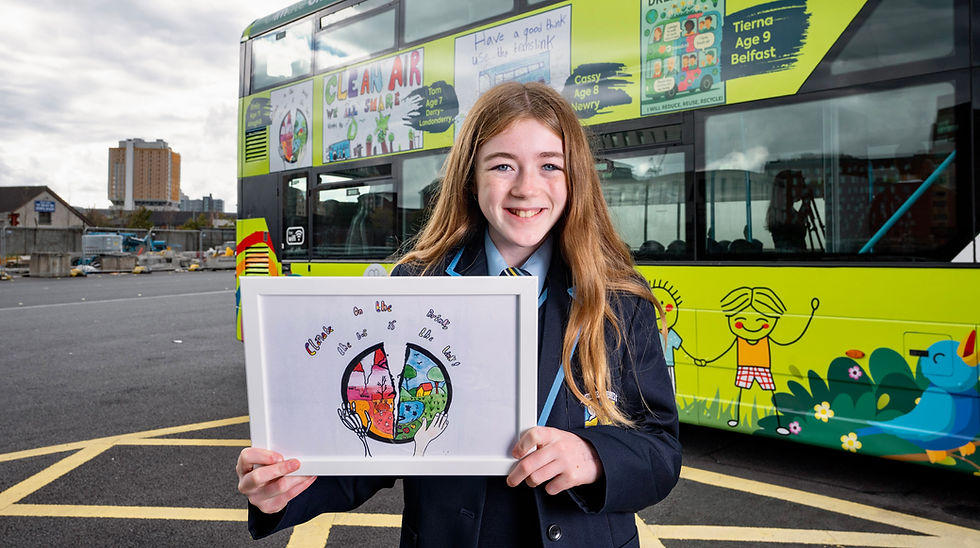 Young Ahoghill artist inspires climate action with Translink bus design