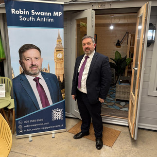 South Antrim MP Robin Swann during his constituency event in Templepatrick.