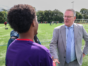 Unaccompanied asylum-seeking and care-experienced children take part in football tournament