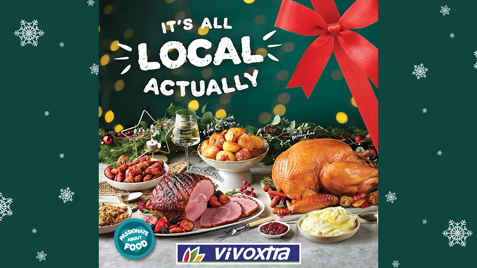 Dinner table full of Christmas dinner food