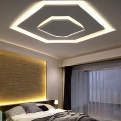 Modern Single Layered Ceiling Design With Strip Lighting 5