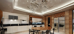Multi Layered Wooden And Gypsum False Ceiling Design For The Kitchen 4
