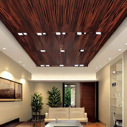 Rectangular Wooden False Ceiling Design With Recessed Cove Lights 2