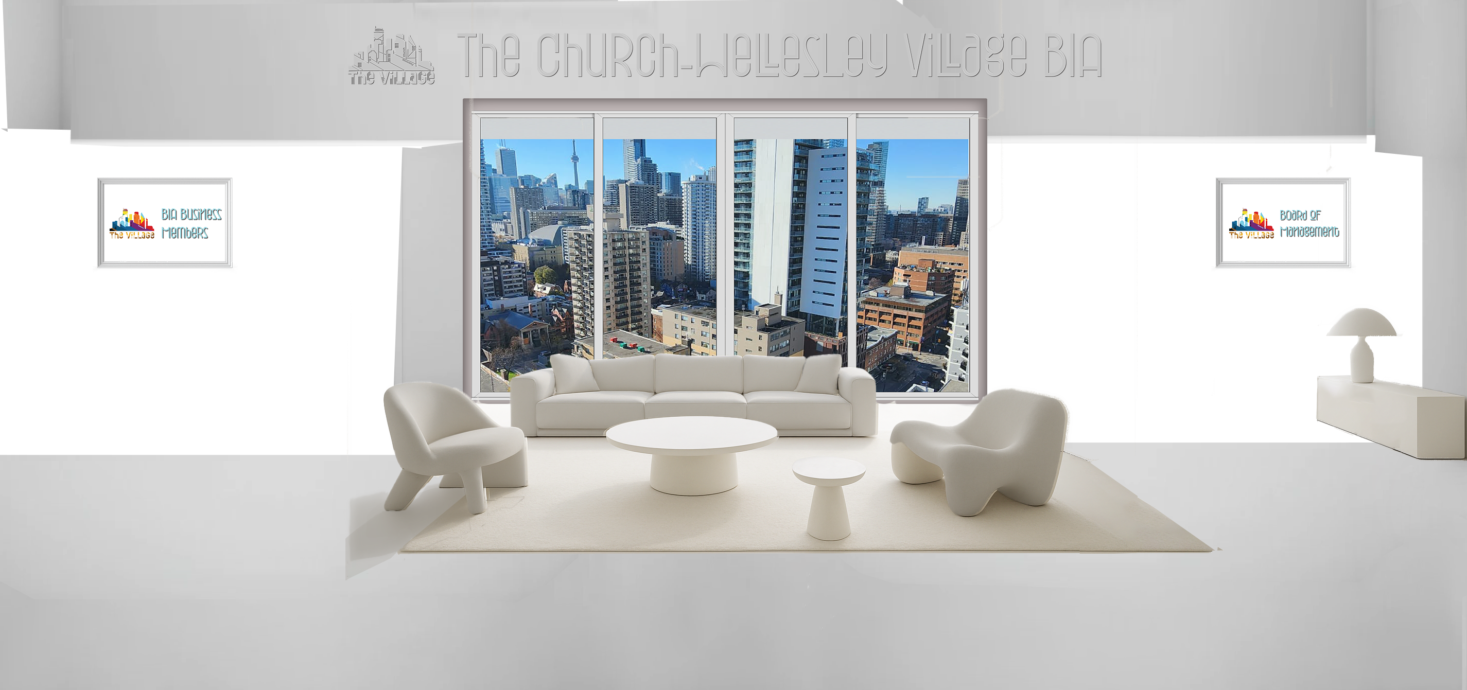 BIA Members waiting room - with open wal