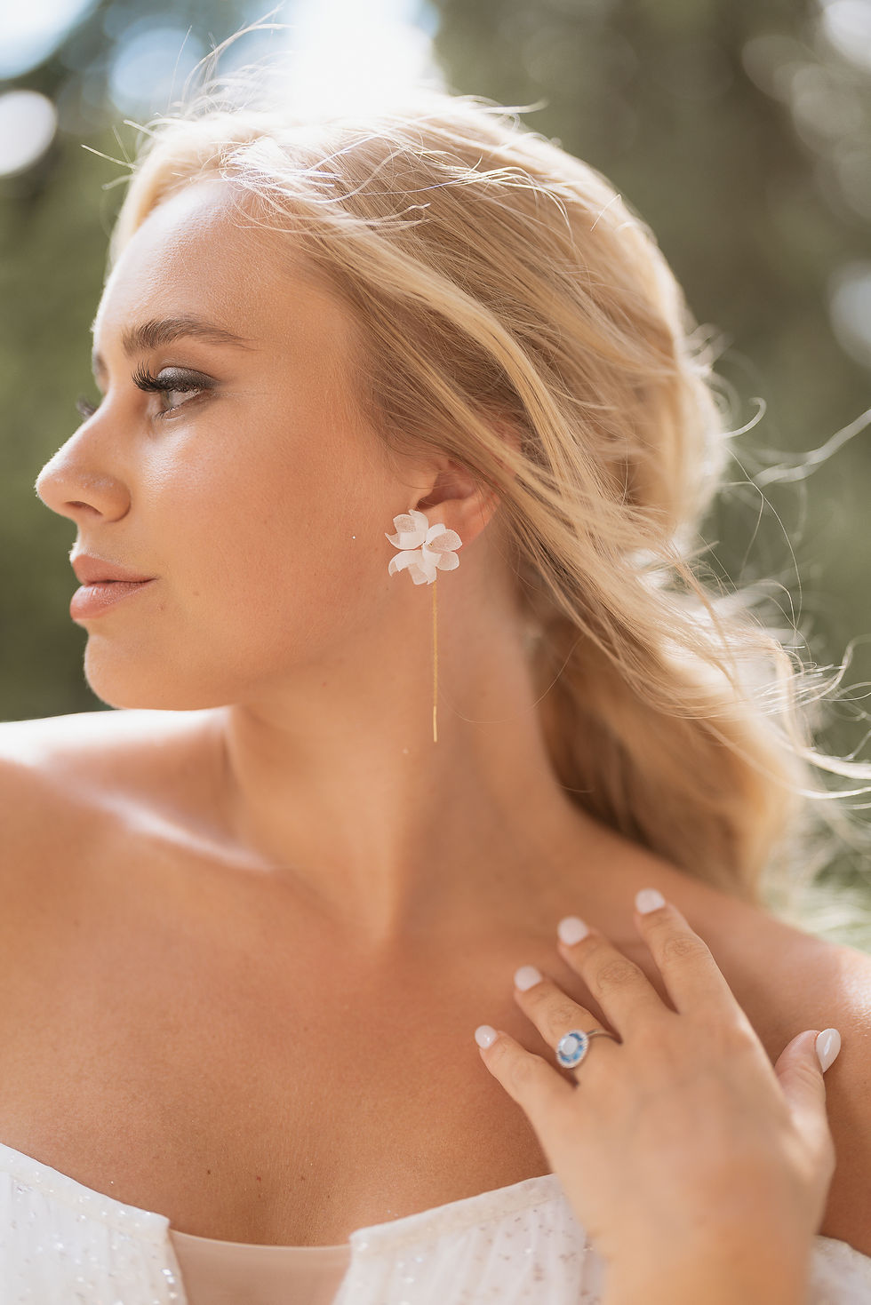 Thumbnail: KAJI FLORAL EAR THREADER CABLE EARRINGS