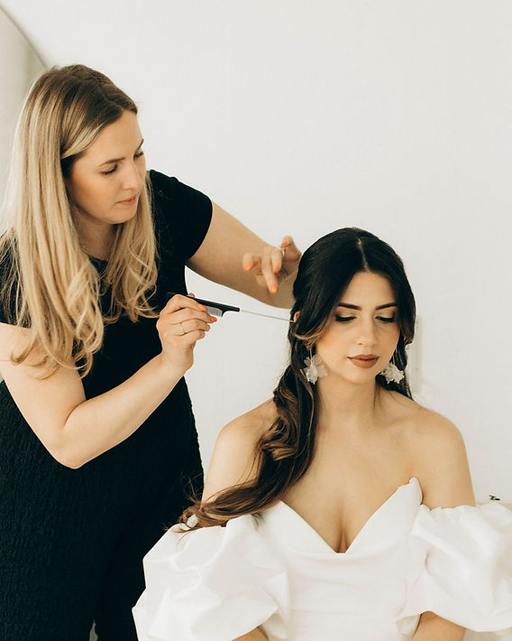 sachin and babi light blue dress The Best Bridal Earrings for a Half-Up Wedding Hairstyle