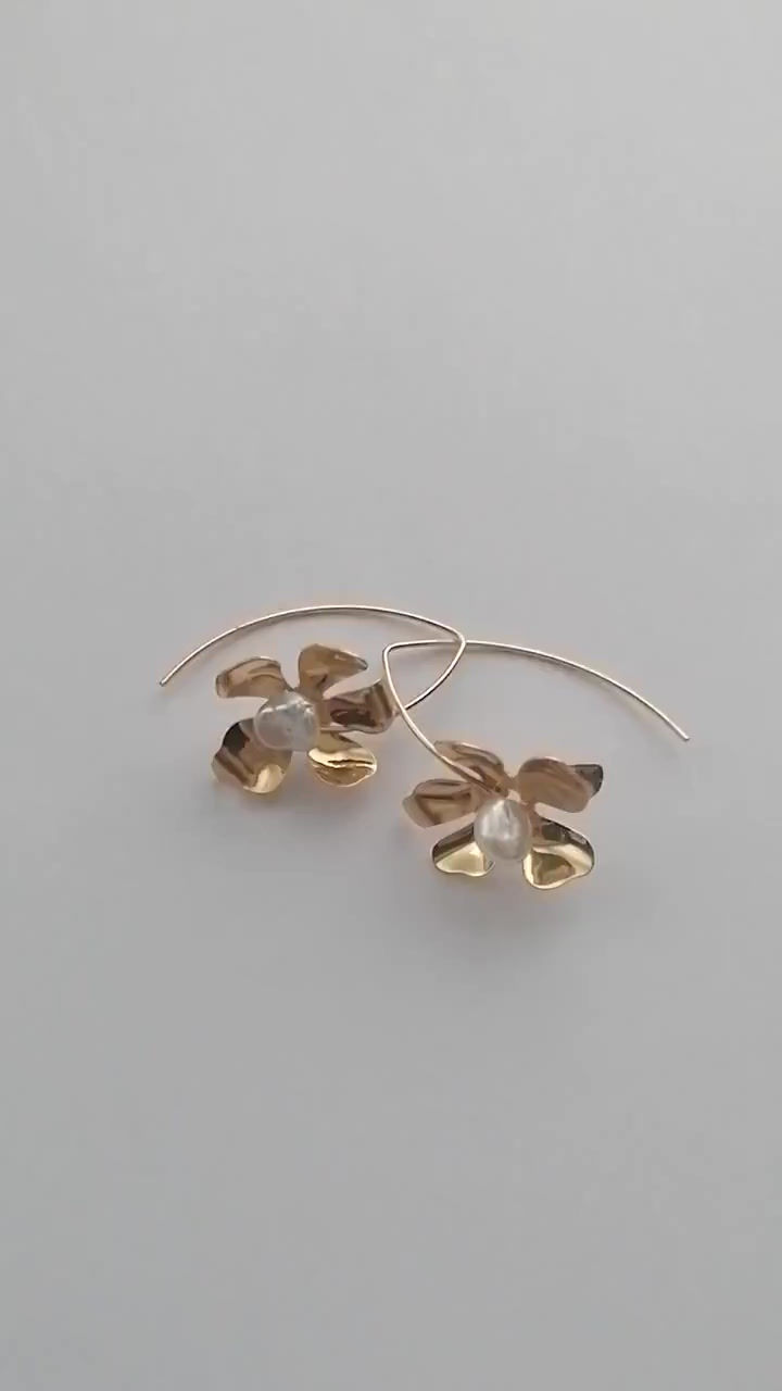 Thumbnail: ADOK FLORAL HOOP EARRINGS