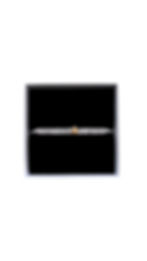 Silver beaded choker necklace with a gold charm displayed in a black box against a white background. Elegant and minimalist.