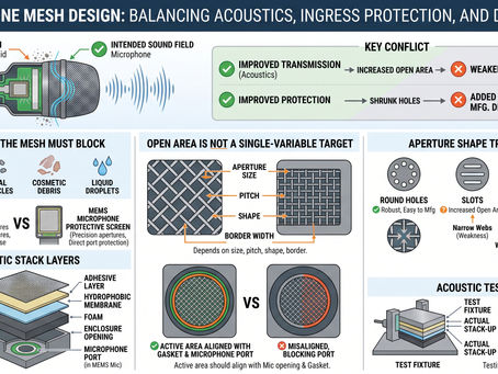 Microphone Mesh Design: Balancing Acoustic Open Area and Protection