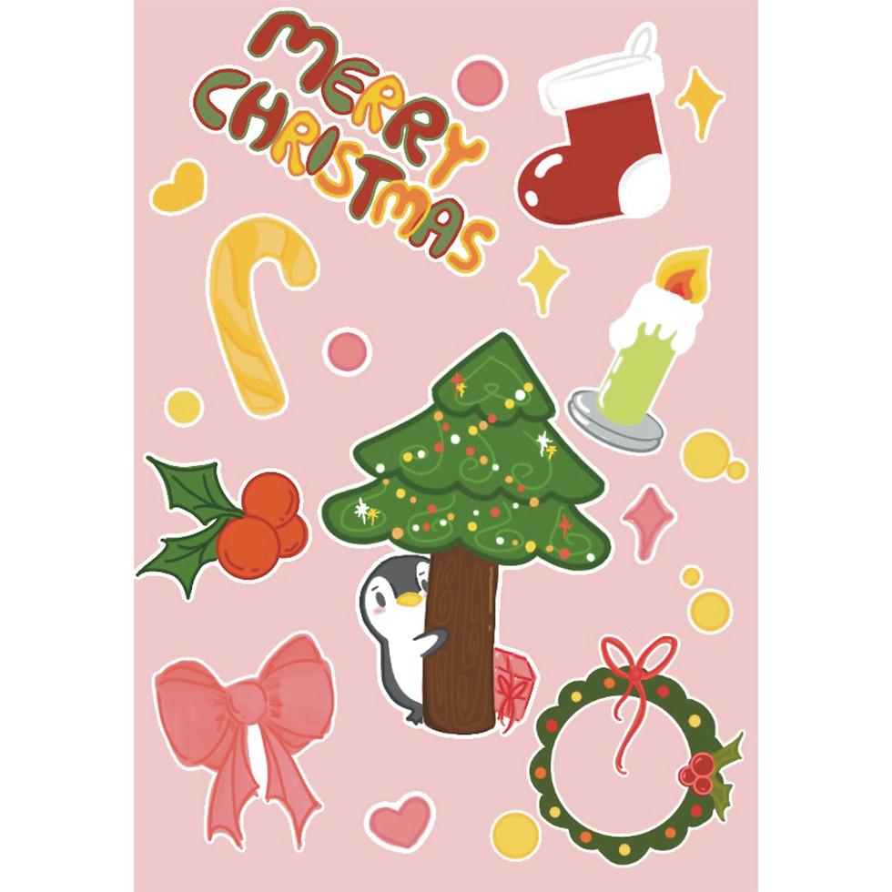 Thumbnail: Penguin stickers (Christmas)