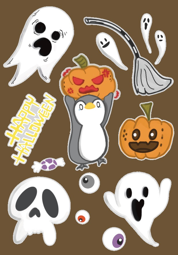 Thumbnail: Penguin stickers (Halloween)