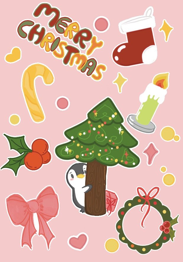 Thumbnail: Penguin stickers (Christmas)