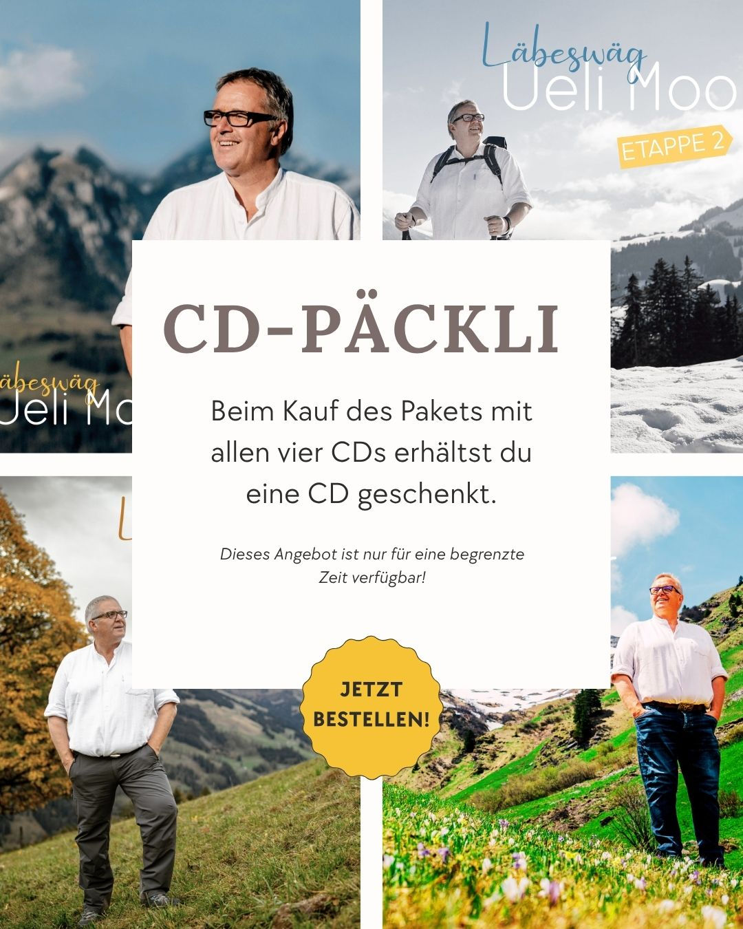 CD  PAKET- Ueli Moor - Läbeswäg Etappe 1-4 CD