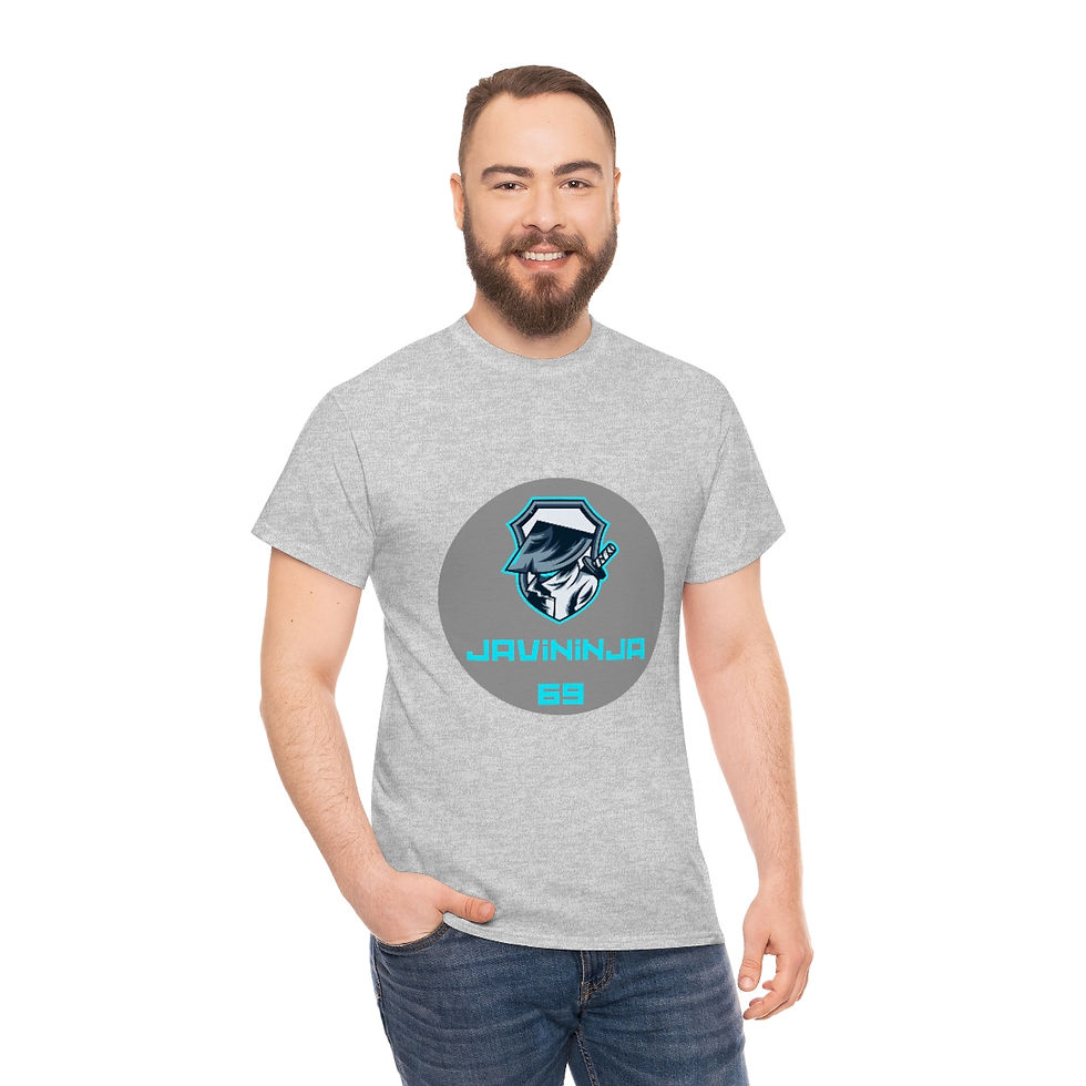 Miniatura: Unisex Heavy Cotton Tee Javininja69 logo