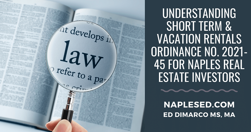 Ordinance No. 2021-45 Naples FLorida Short Term Rentals