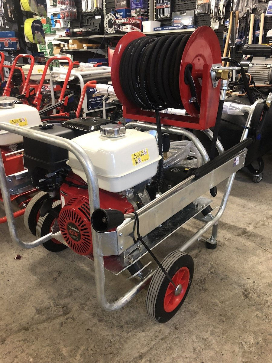 PdPro Honda gx390 pressure washer 13hp 21 litre min With 40 M Reel Diffin Supplies