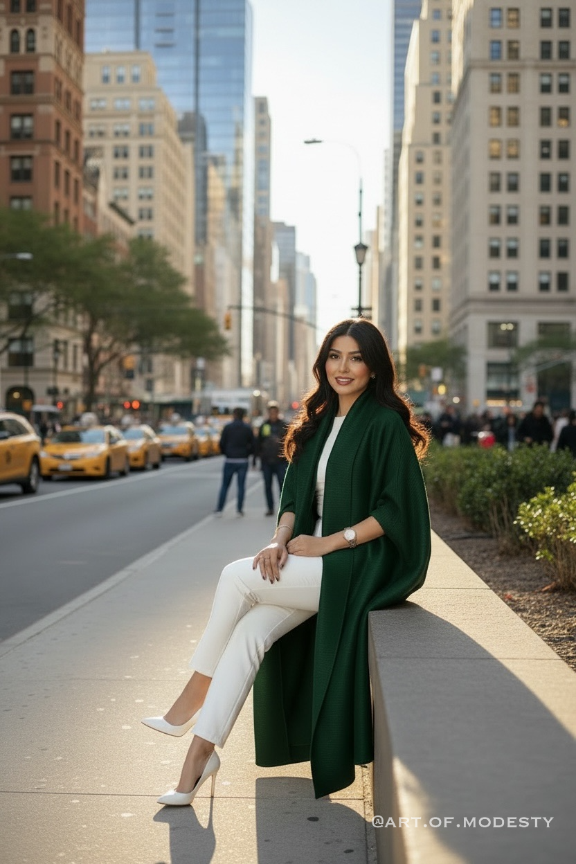 Thumbnail: The Amani Abaya in Emerald Resolve