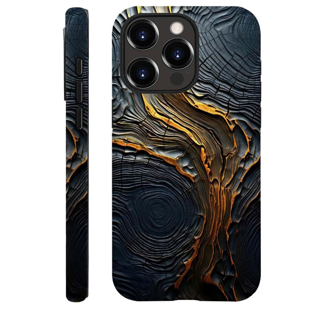 DJSOK Case Compatible with iPhone 15 ProModern Golden Wood Grain Phone Case Shoc