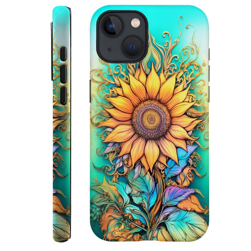 DJSOK Case Compatible with iPhone 15Mysterious Sunflowers Phone Case Shockproof
