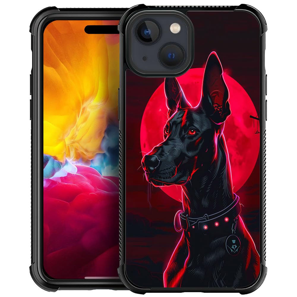 ZHEGAILIAN Compatible with iPhone 13 CaseRed Sun and Dog Case for iPhone 13 for