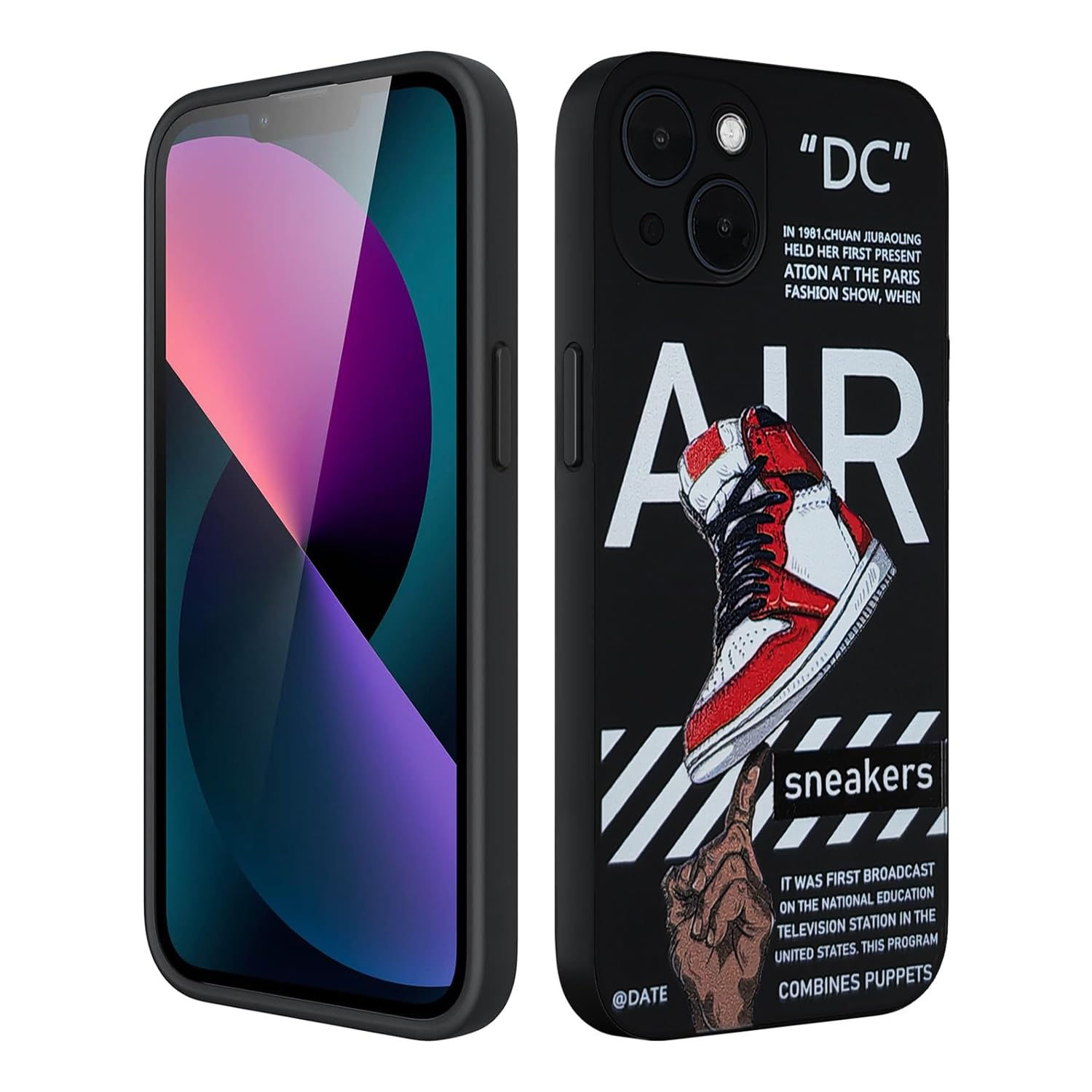 GDJXNCIFJ Compatible for iPhone 15 Case Cool Basketball Sneakers Soft Silicone S